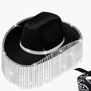 Black Rhinestone Cowgirl Hat